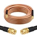XRDS -RF RG8X SMA Extension Cable, Low Loss SMA Male to SMA Male Coaxial Cable, High-Density Braided Copper 50 Ohm Coax for WiFi Antenna, 4G 5G LTE Gateway, Router, Ham Radio 25FT