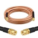 XRDS -RF RG8X SMA Extension Cable, Low Loss SMA Male to SMA Male Coaxial Cable, High-Density Braided Copper 50 Ohm Coax for WiFi Antenna, 4G 5G LTE Gateway, Router, Ham Radio 15FT