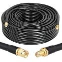 XRDS -RF SMA Cable 150FT, SMA Male to SMA Female Extension Cable 50 Ohm KMR240 Low Loss SMA Coax Coaxial Cable, Black
