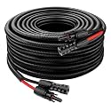 XRDS -RF Solar Cable 20FT, 8AWG Solar Extension Cable with Male &amp; Female Solar Connectors, Flame-Retardant Protective Sleeving Solar Panel Cable, Weatherproof PV Wire for Solar Panel Connection
