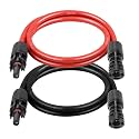 XRDS -RF Solar Extension Cable 8AWG 3FT 2-Pack (Red + Black), PV Wire with Male/Female Solar Connectors, Weatherproof Solar Panel Wire for RV, Boat, Inverter, Off-Grid Systems