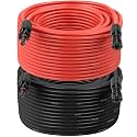 XRDS -RF Solar Extension Cable 8AWG 200FT 2-Pack (Red + Black), PV Wire with Male/Female Solar Connectors, Weatherproof Solar Panel Wire for RV, Boat, Inverter, Off-Grid Systems