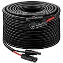 XRDS -RF Solar Panel Cable 100FT, 10AWG Solar Extension Cable with Male &amp; Female Solar Connectors, Flame-Retardant Protective Sleeving Solar Cable, Weatherproof PV Wire for Solar Panel Connection