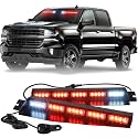 XRIDONSEN 34 inch Red Visor Lights, 40 LED Windshield Interior Lights