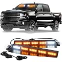 XRIDONSEN 34 inch Visor Light Bar 40 LED Amber Strobe Lights