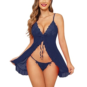 xs and os women39s lace amp net floral above knee babydoll lingerie