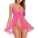Xs and Os Women's Lace &amp; net Floral Above knee Babydoll Lingerie