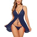 Xs and Os Women's Lace &amp; net Floral Above knee Babydoll Lingerie
