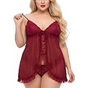 Xs and Os Women's Lace &amp; net Floral Above knee Babydoll Lingerie