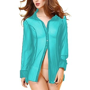 Xs and Os Womens Sheer Mesh Shirt