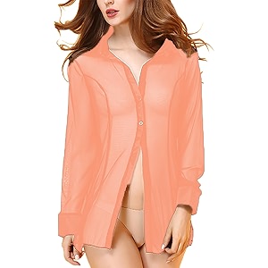 Xs and Os Womens Sheer Mesh Shirt