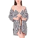 Xs and Os Women Stripe Satin Nightwear Robe Nightdress with Bra Panty Satin Lingerie Set (Gift Wrapped)