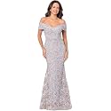 Xscape Women's Off The Shoulder Sequin &amp; Lace Overlay Evening Gown with Sweetheart Neckline, Sheath Formal Dress