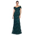 Xscape Women's Off The Shoulder Sequin &amp; Lace Overlay Evening Gown with Sweetheart Neckline, Sheath Formal Dress