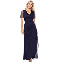 Xscape Women's Sleeveless Asymmetrical Taffeta Neck Gown with Side Slit