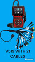 Xsentuals OBDKING V519 OBD Scanner & 21-Cord E20 Updated OBD2 Cable | BS6 BS7 Obd Tool OBD Interface