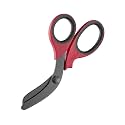 xShear® 7.5” Extreme Duty Trauma Shears - Black Titanium Coated Blades, The perfect scissors for the Paramedic, EMT, Nurse or any Emergency Healthcare Provider (Red/Black)