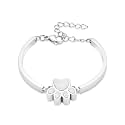 XSMZB Cremation Bracelet for Ashes - Paw Print Cremation Jewelry Pet Dog Cat Stainless Steel Keepsake Memorial Urn Bangle