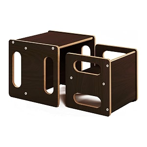 xsource wooden kids chair and table set  safe amp sturdy montessori furniture learning step stool amp activity table dual height stool for toddlers