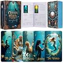 XSYLOHXL Ethereal & Celestial Ocean Tarot Deck for Beginners, Unique Marine Four Suits Divination, Shadework Atlantis Tarot Cards with Guidebook, Thick 400GSM Gradient Blue Gilded Edges Classic Set