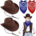 Xtinmee 2 Set Kids Cowboy Hat with Paisley Bandana