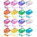 Xtinmee Space Cowgirl Hat Holographic Heart Sunglasses Set for Women