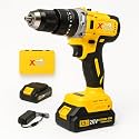 XTOOLS Brushless 20V Impact Drill – Heavy-Duty Cordless Power Tool with Dual-Speed, 10mm Chuck & Accessories
