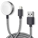 Xtore 2 in 1 braided charging cable compatible with apple watch and all iPhone | lightening cable | apple watch charging cable - pack of 1 (Grey White)