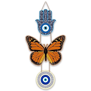 xstore xtore decorative wall art mdf wooden hanger for living room  bedroom  office  kitchen  evil eye  nazar raksha  modern minimal look - pack of 1