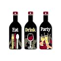 Xtore Decorative Wall Art MDF Wooden Hanger for Living Room | Bedroom | Office | Kitchen | Eat Drink Party | Wall Hanging For Home Decor - Set of 3