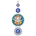 XSTORE Xtore Decorative Wall Art MDF Wooden Hanger for Living Room | Bedroom | Office | Kitchen | Evil Eye | Nazar Raksha | With Modern Ganesha Home Decor - Pack of 1