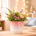 Xtore Graceful Ribbed Ceramic Planter for Home