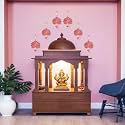 Xtore Homemade Lotus Velvet wall Decor with Ball Style (6 Pcs) | Lotus Hangings for Home Decoration (Pink)