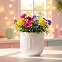 Xtore Refined Ceramic Ribbed Planter with Base