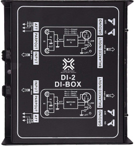 xtreme acoustics xa-di2 passive 2 channel di box with attenuator switch analog sound mixer