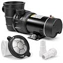 XtremepowerUS 1.5HP Above Ground Swimming Pool Pump 2-Speed Pump Spa 1.5" inch High Flow Dual Speed Self Filter Basket w/ Pool Hose Adapter