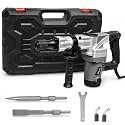 XtremepowerUS 1400W Demolition Electric Jack Hammer SDS Plus Construction Concrete Breaker Punch Drill Chipping 4500BPM Floor Tile Removal (Include Flat &amp; Chisel Bits) Carrying Case