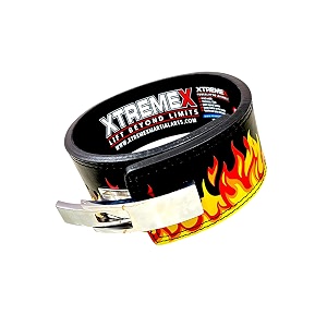 xtremex 13mm flame weightlifting lever belt  deadlift amp gym belt for lower back support  squats  1 year warranty for lever  powerlifting belts for men and women with heavy duty buckle black s