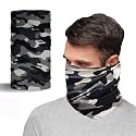 XTRIM Bamboo Bandana Face Mask for Dust &amp; Sun Protection for Men &amp; Women, Face Cover for Multipurpose, 100% Organic, Breathable, Odour-Free, Comfort Fit, Thermoregulatory Fabric (Camo Blue)