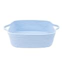 XUANGUO Medium Woven Cotton Rope Storage Basket with Handles, Blue