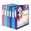 XUCHUN 3 Ring Binders 1 Inch,Clear View Binder with 2 Pockets, Holds 225 Sheets 8.5x11 Inches Paper, Customizable Cover &amp; Spine,Binders for Office, School, Home, Business,6 Pack
