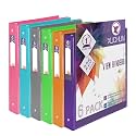 XUCHUN 3 Ring Binders 1 Inch,Clear View Binder with 2 Pockets, Holds 225 Sheets 8.5x11 Inches Paper, Customizable Cover &amp; Spine, Large Capacity Binders for Office, School, Home, Business 6 Pack