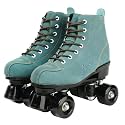XUDREZ Cowhide Roller Skates for Women and Men High-Top Shoes Double-Row Design,Adjustable Classic Premium Roller Skates