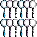 Xuhal 12 Pcs 10X Magnifying Glass for Kids and Seniors, Mixed Color