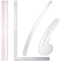 Xuhal 4 Pcs Fashion Sewing Ruler with French Curves Aluminum Ruler Kit