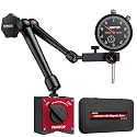 XUNTOP Dial Indicator with 176lbs/80kg Magnetic Base,1inch/0.001inch Imperial Dial Test Gauge Set with Storage Case for Lathe,3D Printer,CNC,Car,Workshop