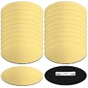XunYee 20 Pcs Gold Blank Name Tags with Clips, 1.5x3 Oval Badge