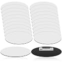 XunYee 20 Pcs White Blank Oval Name Tags with Pins