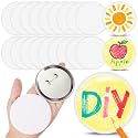 XunYee 20 Pcs White Button Pins 2.95 Inches/ 75 mm, DIY Badge Kit