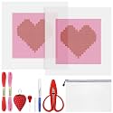 XunYee 21 Pcs Heart Needlepoint Kit for Beginners Adults Starters